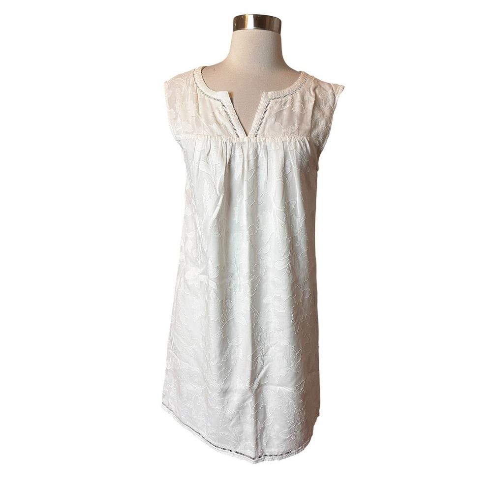 Southern Tide Cora Shift Dress Size 2 White Sand Silk Blend Coastal Textured - Picture 1 of 8